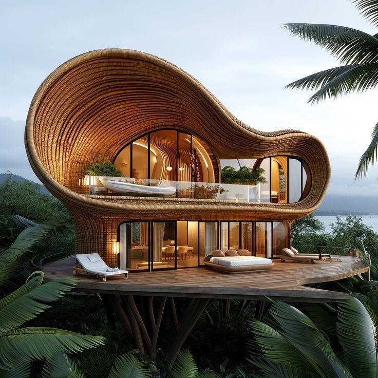 Bamboo House Reference Model 003 – Sculpted shell villa