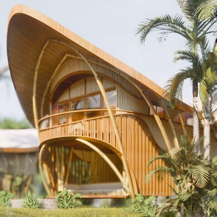 Bamboo House Reference Model 007 – High-roof balcony house