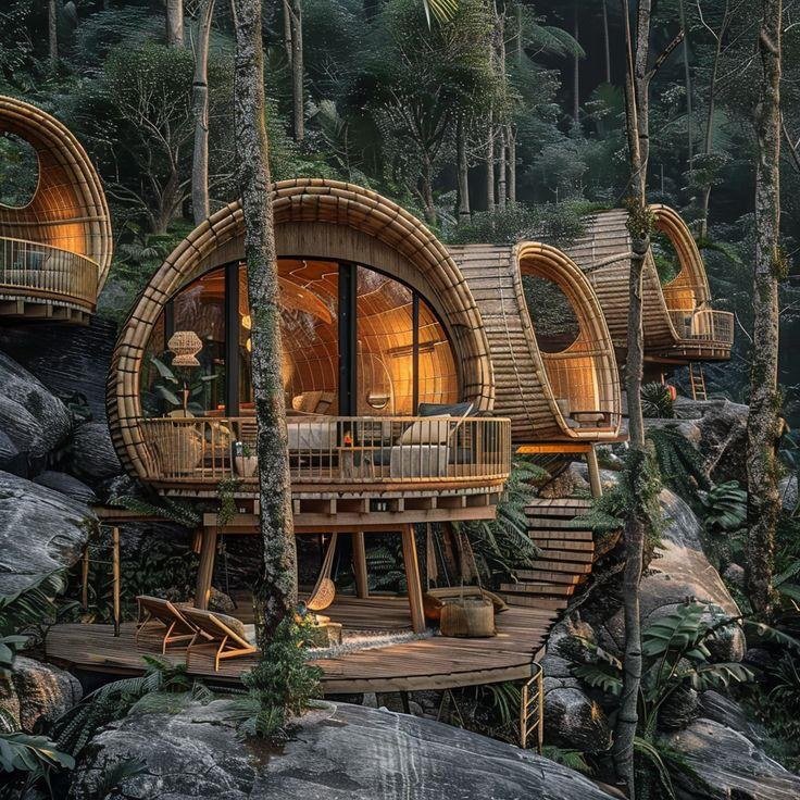 Bamboo House Reference Model 014 – Forest pod cottages