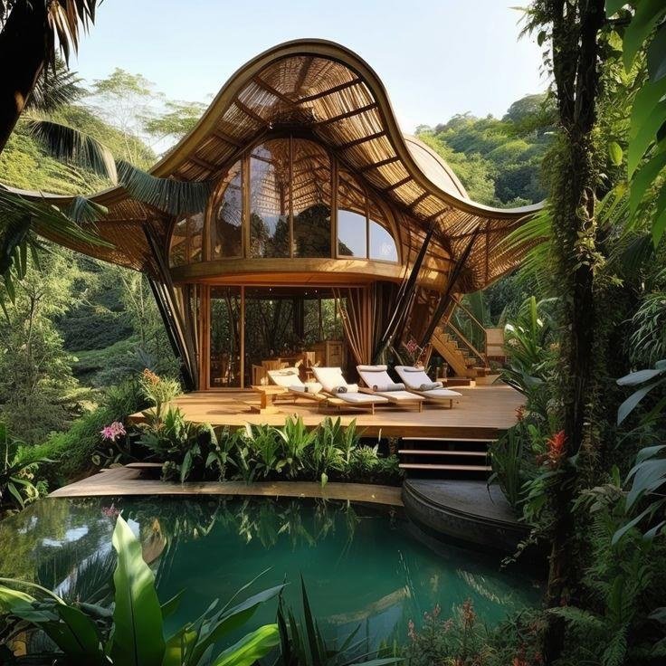 Bamboo House Reference Model 015 – Curved-gable garden house
