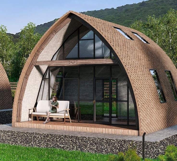 Bamboo House Reference Model 021 – Compact arched cottage
