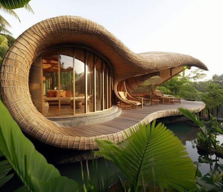 Bamboo House Reference Model 032 – Single-level shell retreat