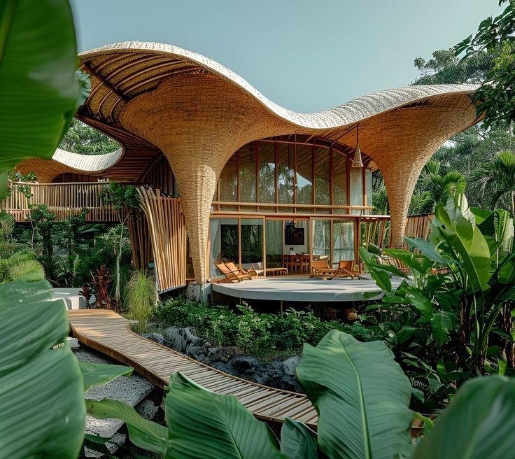 Bamboo House Reference Model 033 – Sculpted garden residence