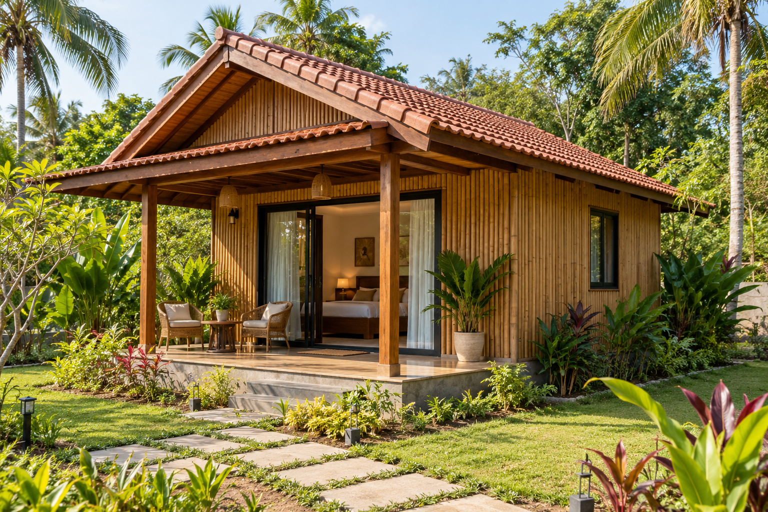500 sq.ft Individual Cottage full-view AI-generated proposed design