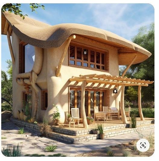 Mud House Reference Model 018 – Flowing-roof earth house