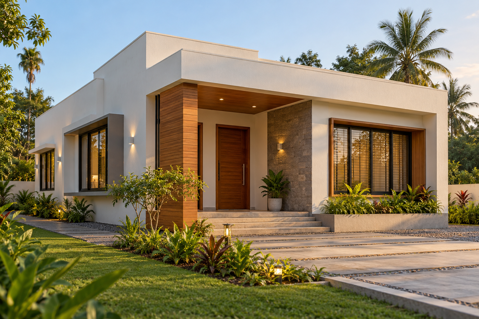 1,000 sq.ft Modern Compact Villa AI-generated proposed reference view