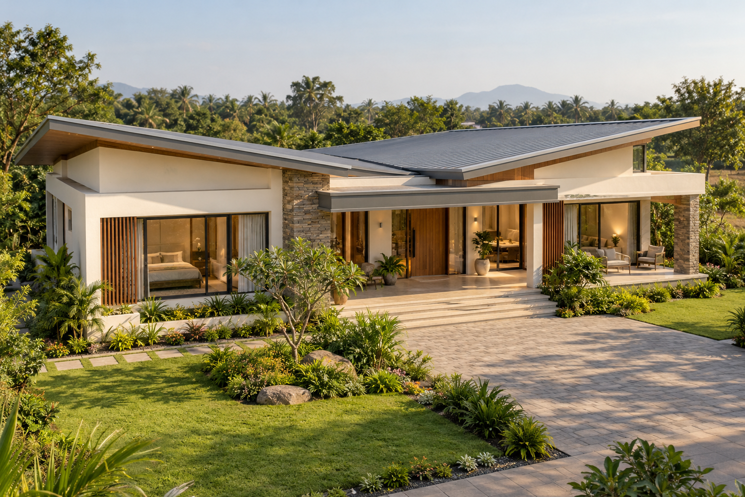 3,000 sq.ft Modern Pavilion Villa AI-generated proposed reference view