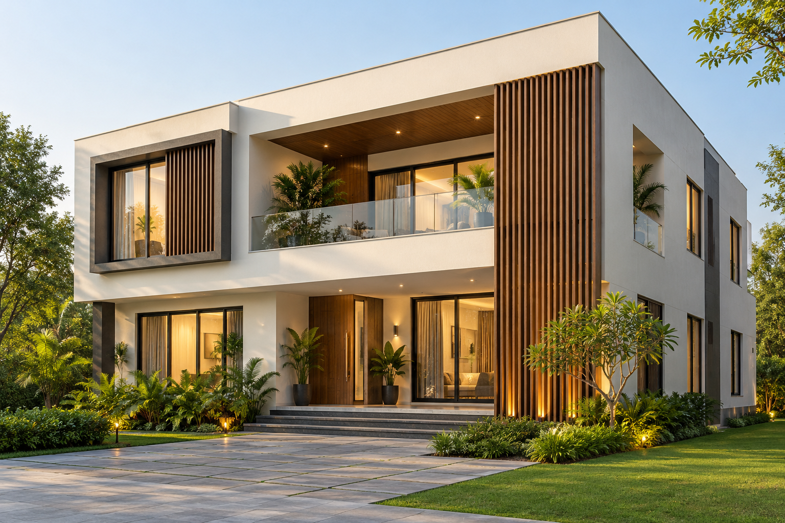 Modern two-storey villa AI-generated design reference